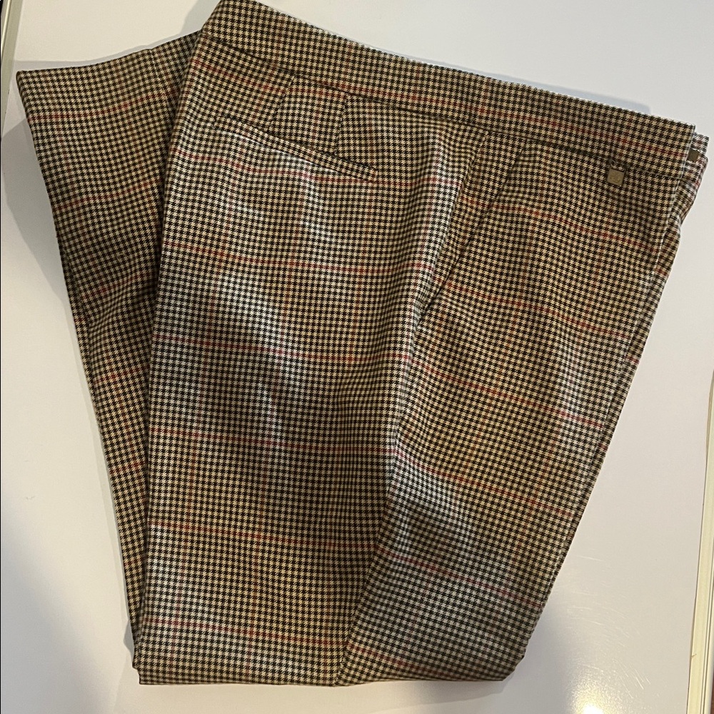 Lauren Ralph Lauren Women’s Brown Plaid Tweed Trousers Size:14